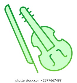 Violin and bow gradient line icon. Fiddle with Fiddle-bow outline style pictogram on white background. Musical instrument symbol for mobile concept and web design. Vector graphics