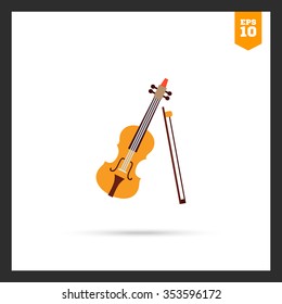 Violin and bow icon