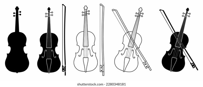 Violin drawing.ai Royalty Free Stock SVG Vector