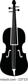 violín con icono de arco. símbolo vectorial de violín de música vintage simple para aplicación móvil y diseño de interfaz de usuario de sitio web.