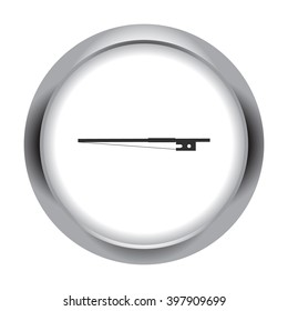 Violin bow isolated simple icon on round background