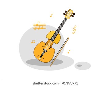 A violin and bow on a white background