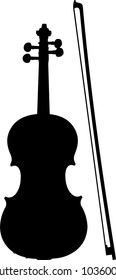 Violin and Bow Silhouette