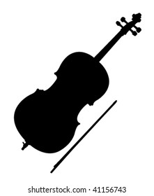 violin and bow silhouette