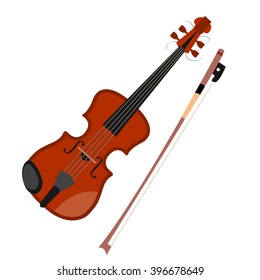 The violin and bow. String bow musical instrument the high register.