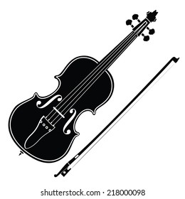 Violin and Bow- Vector