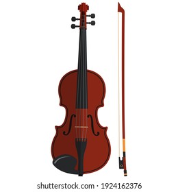 Stylized violin and a bow Royalty Free Stock SVG Vector and Clip Art