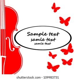 Violin and Butterfly vector