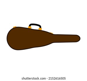 Violin case. Bag for classical musical instrument. Musician accessory. Flat cartoon illustration isolated on white