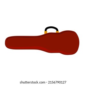 Violin case. Bag for classical musical instrument. Musician accessory. Flat cartoon illustration isolated on white