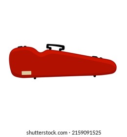 Violin case. Bag for classical musical instrument. Musician accessory. Flat cartoon illustration isolated on white