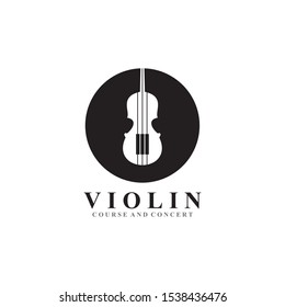 Violin cello logo design vector template