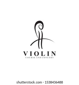 Violin cello logo design vector template