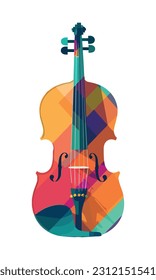 violín instrumentos clásicos sobre el fondo de color icono aislado