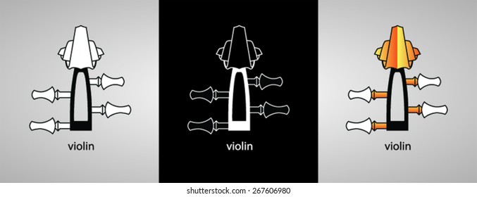 Violin / classical music - vector logo design