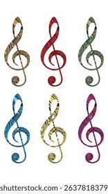 Violin Clef With Abstract Liquid Marble Pattern