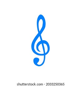 Clef de violín aislado sobre fondo blanco