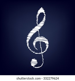 violin clef isolated on white background; music VECTOR 
