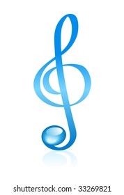 violin clef isolated on white