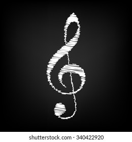 violin clef isolated on white background; music VECTOR