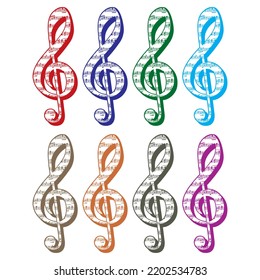 Violin Clef Vector Illustration. G-clef Musical Note. Violin Key
