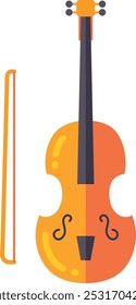 Violin color icon. Classic orchestra music instrument