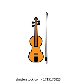 Violin color icon. Design template vector