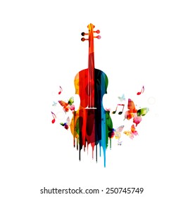 Violin colorful design