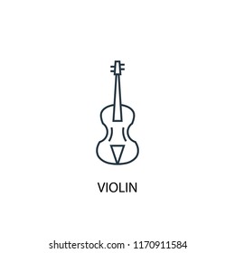 violin concept line icon. Simple element illustration. violin concept outline symbol design from Music set. Can be used for web and mobile UI/UX