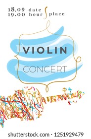 Violin concert vector poster.