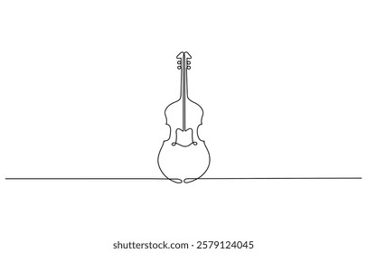 Violin Continuous Line Illustration, Continuous one line vector drawing of aesthetic violin.