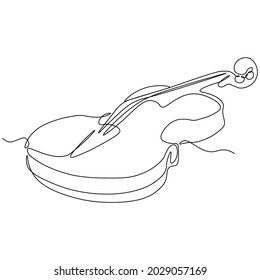Violin continuous line vector illustration