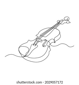 Violin Continuous Line Vector Illustration