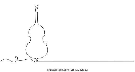Violino contínuo um desenho de linha. Clássico instrumento de música de violino ilustração de arte de linha única. Vetor editável, Conjunto de silhueta de desenho de uma linha de violino | Instrumento Musical Arte mínima violino.