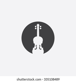 violin cut identity template icon design element