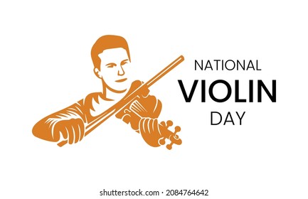 Violin Day Illustration. National Violin Poster Design