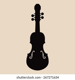 Violin design over beige background, vector illustration.