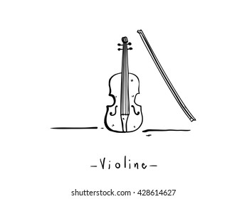 Violin doodle icon or background