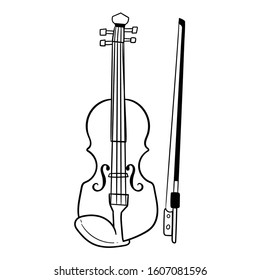 violin doodle vector hand drawing 