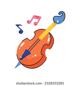Violindoodle-Vektorumrandungsaufkleber. EPS10-Datei