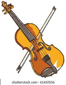 Violin - editable vector illustration