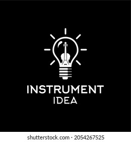 Violin Fiddle cello Piano And Electric Bulb Creative Instrumen Idea Design