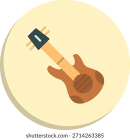 Icono de estilo de círculo plano de violín