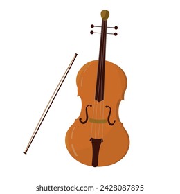 Violin. Flat design. Vector illustration. 
