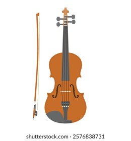 Violin Flat Illustration. Clean Icon Design Element on Isolated White Background