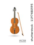 Violin flat style isolated on a white background vector illustration