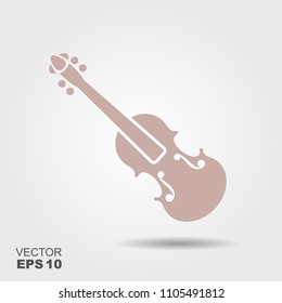 Violin flat vector icon. Musical instrument Symbol