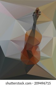 Violin geometry of triangles on a gray background for your business