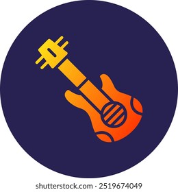 Violin Glyph Circle Gradient Icon