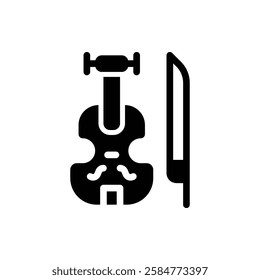  Violin Glyph Icon. Violin Icon